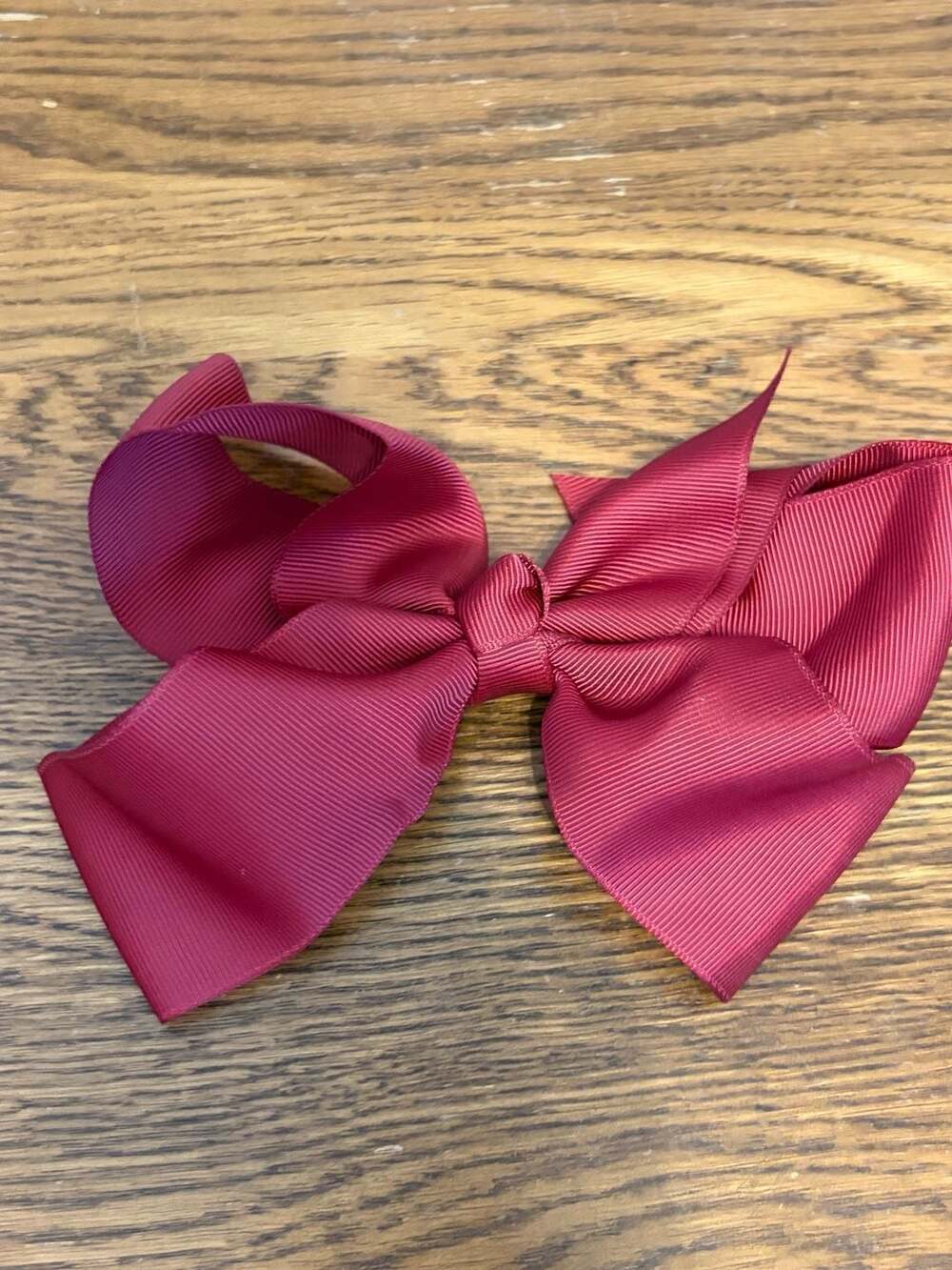 Burgundy Grosgrain Hair Bow with Alligator Clip